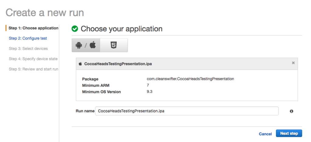 amazon device farm xctest