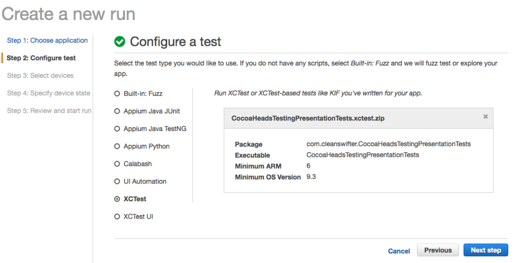 amazon device farm xctest