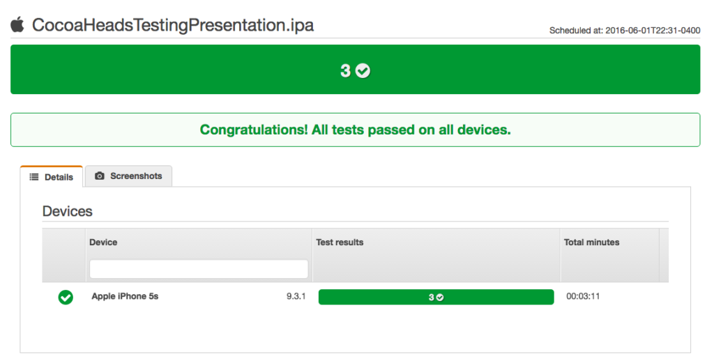 amazon device farm xctest